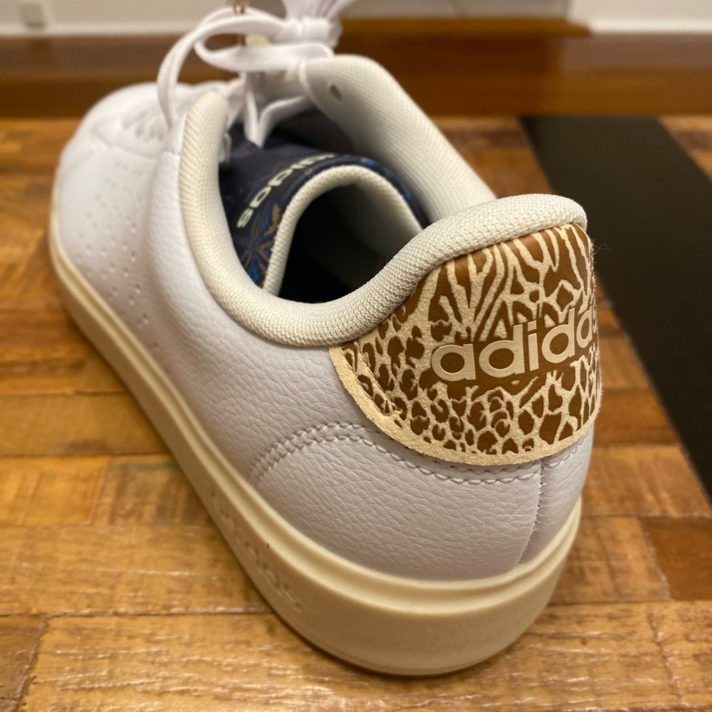 Adidas White and Tan Sneakers
